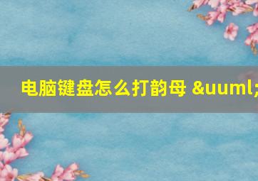 电脑键盘怎么打韵母 ü